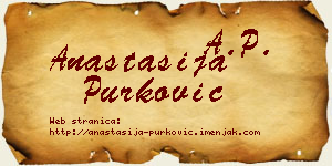 Anastasija Purković vizit kartica